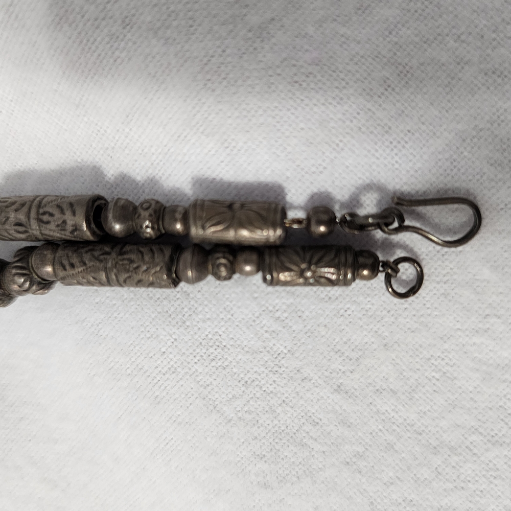 Rustic Sterling Silver,925 Beaded On Chain Necklace - Picture 5 of 6